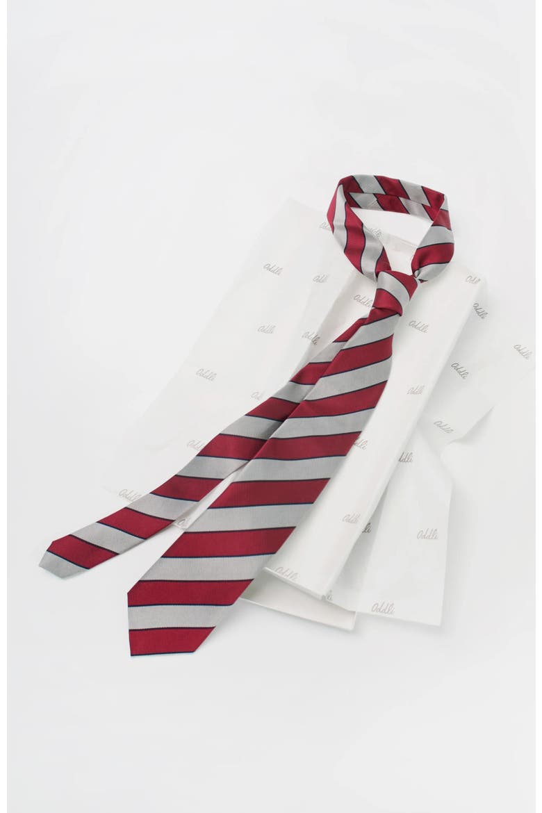 Striped Silk Tie, Alternate, color, Red Stripe