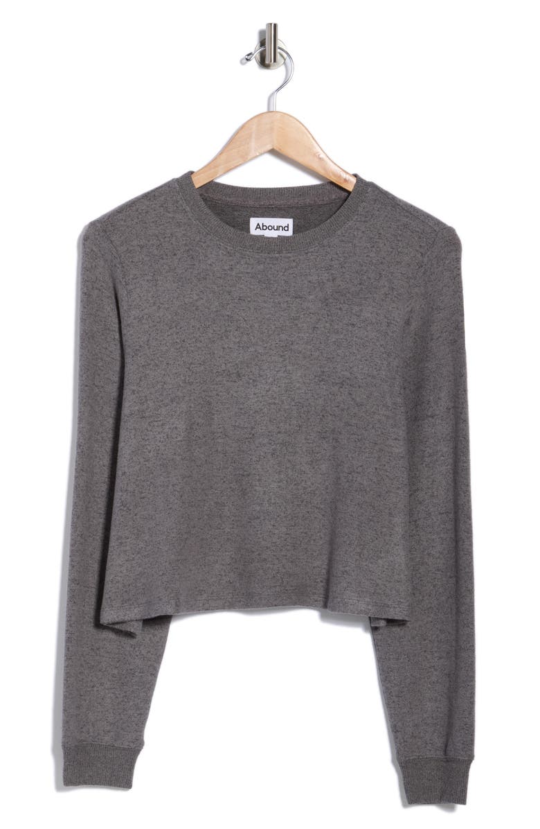 Abound Easy Cozy Crew Pajama Sweatshirt, Alternate, color, Grey Charcoal Heather