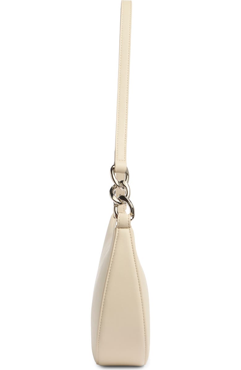BCBG Chain Detail Crescent Hobo Bag, Alternate, color, Stone