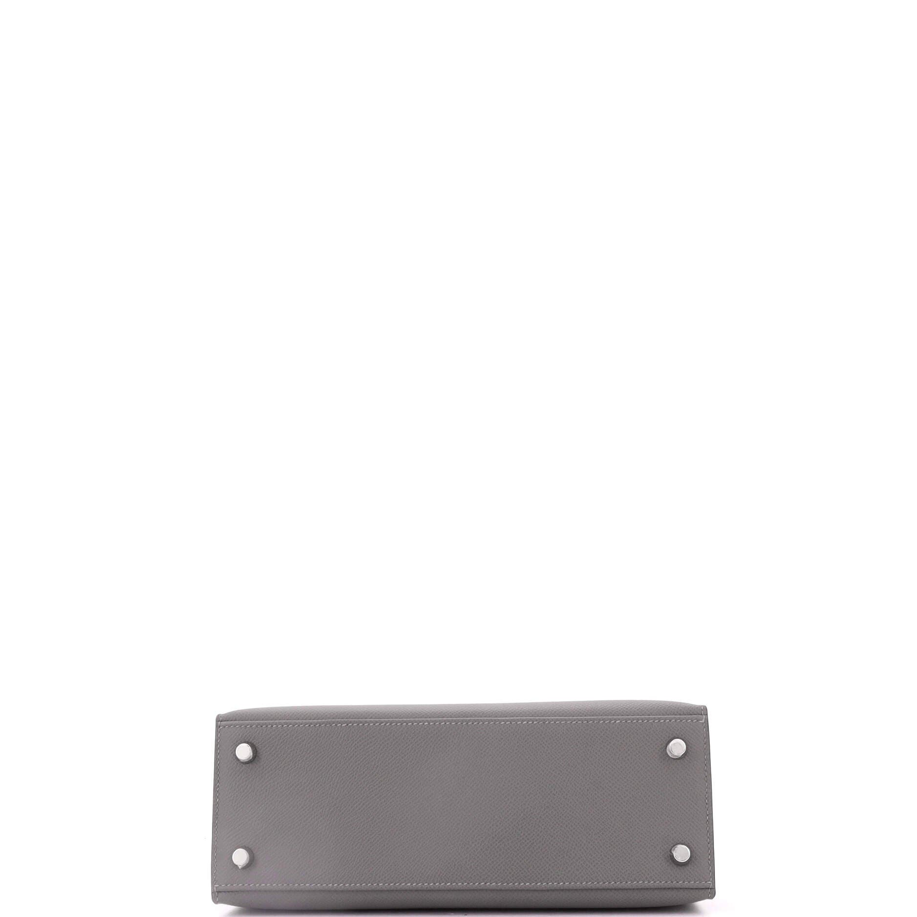 Pre-Owned Hermes Kelly Handbag Grey Epsom with Palladium Hardware 25, Alternate, color, Gris Meyer