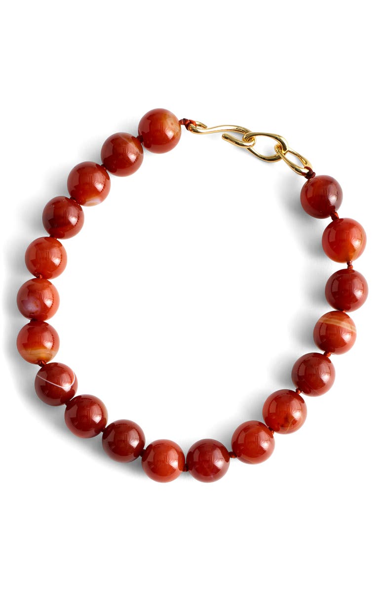Madewell Semiprecious Stone Oversize Beaded Choker Necklace, Main, color, Cherry