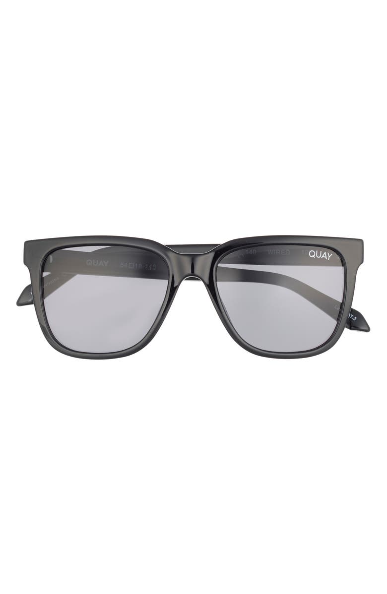 QUAY 45mm Square Sunglasses, Main, color, Black/ Smoke Polarize