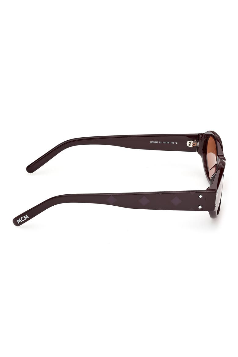 55mm Oval Sunglasses, Alternate, color, BURGUNDY / SOLID CARAMEL