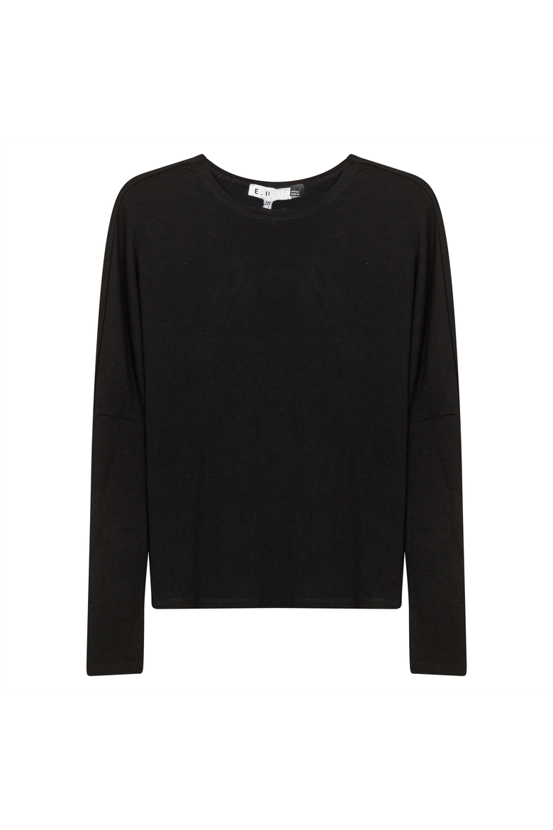 Knit Crew Neck Center Seam Dolman Sleeve Top, Main, color, Black
