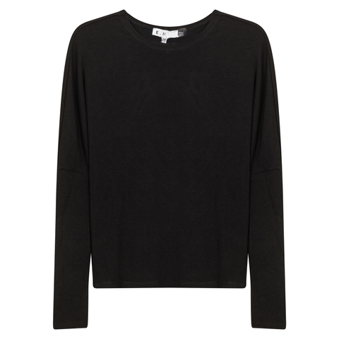 Knit Crew Neck Center Seam Dolman Sleeve Top