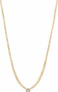 BY ADINA EDEN Diamond Emerald Bezel Accent Tennis Necklace 14K