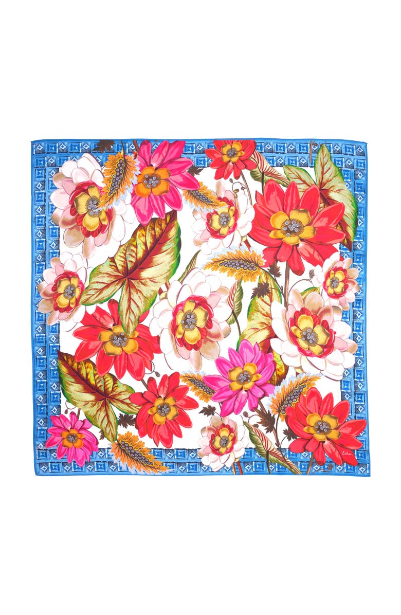 Echo Tropical Floral Square, Main, color, Vista Blue