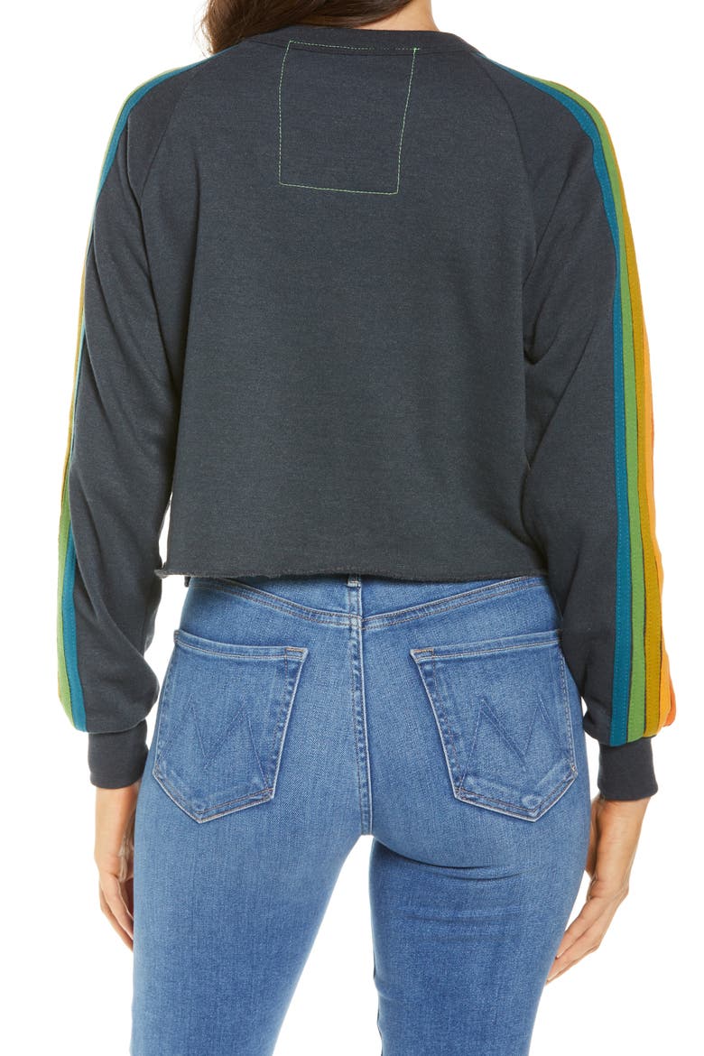 Bolt Crop Sweatshirt, Alternate, color, CHARCOAL/ SERAPE RBW
