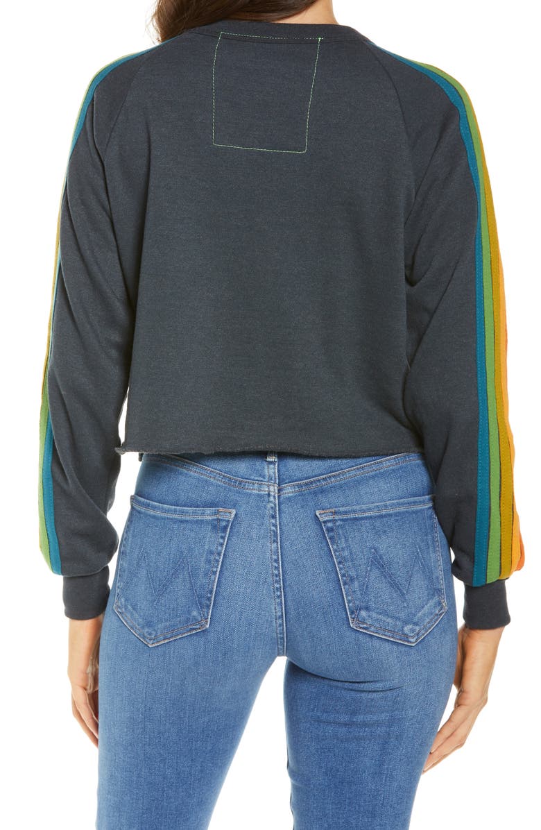 Aviator Nation Bolt Crop Sweatshirt, Alternate, color, 