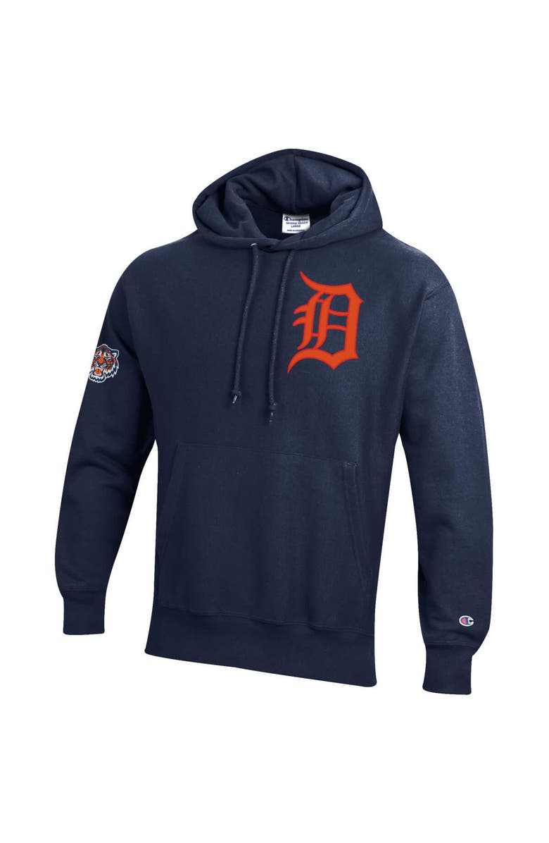 Champion Men's Champion Navy Detroit Tigers Reverse Weave Chenille Hoodie, Alternate, color, Navy