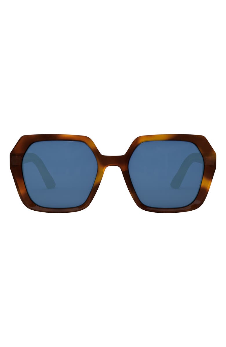 DIOR 'DiorMidnight S2F 56mm Geometric Sunglasses, Main, color, Blonde Havana / Blue