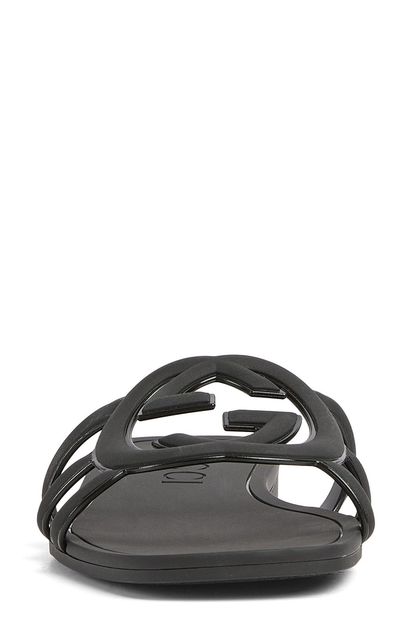 Gucci Palma Slide Sandal, Alternate, color, Nero