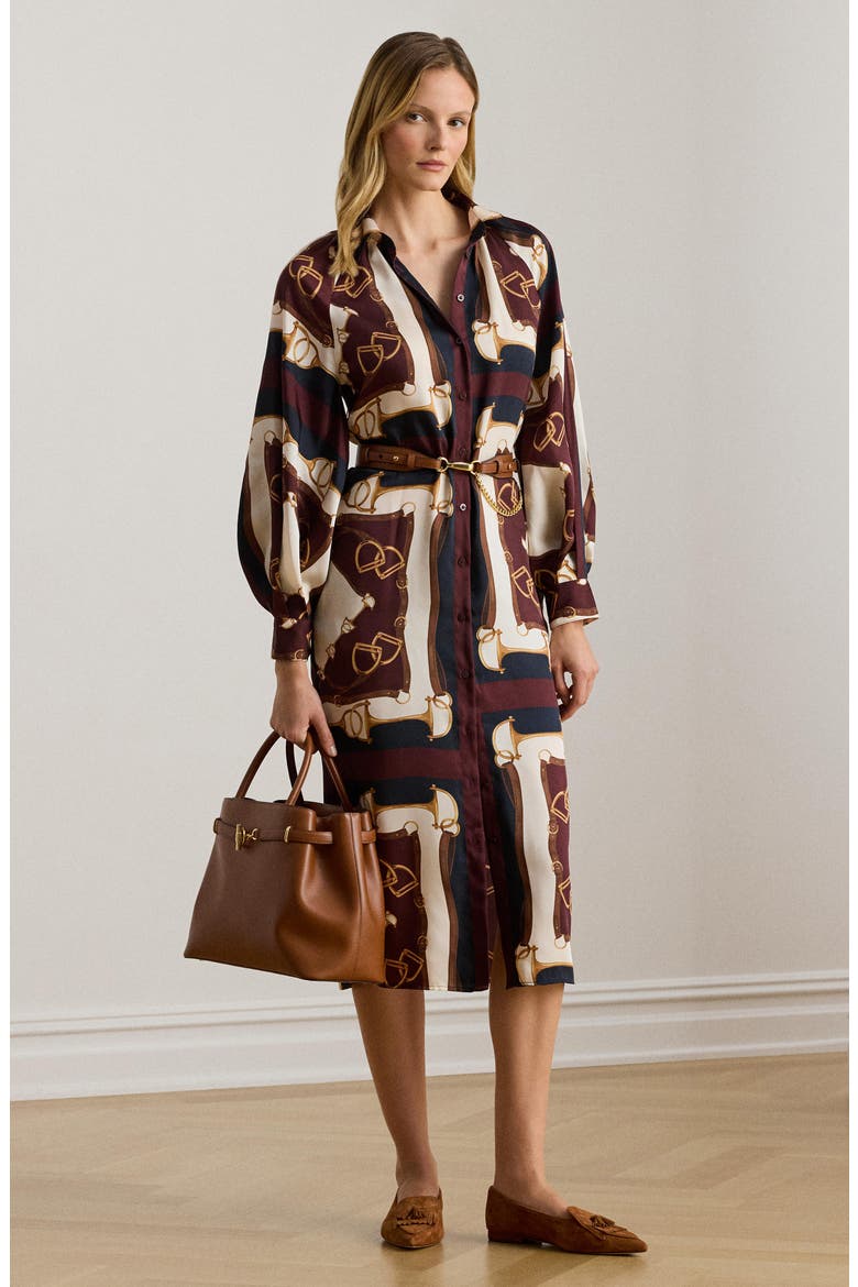 polo ralph lauren belted floral-print silk-twill midi shirt dress Ralph Lauren Belted Floral-Print Silk-Twill Midi Shirt Dress In Blue - 40% Off