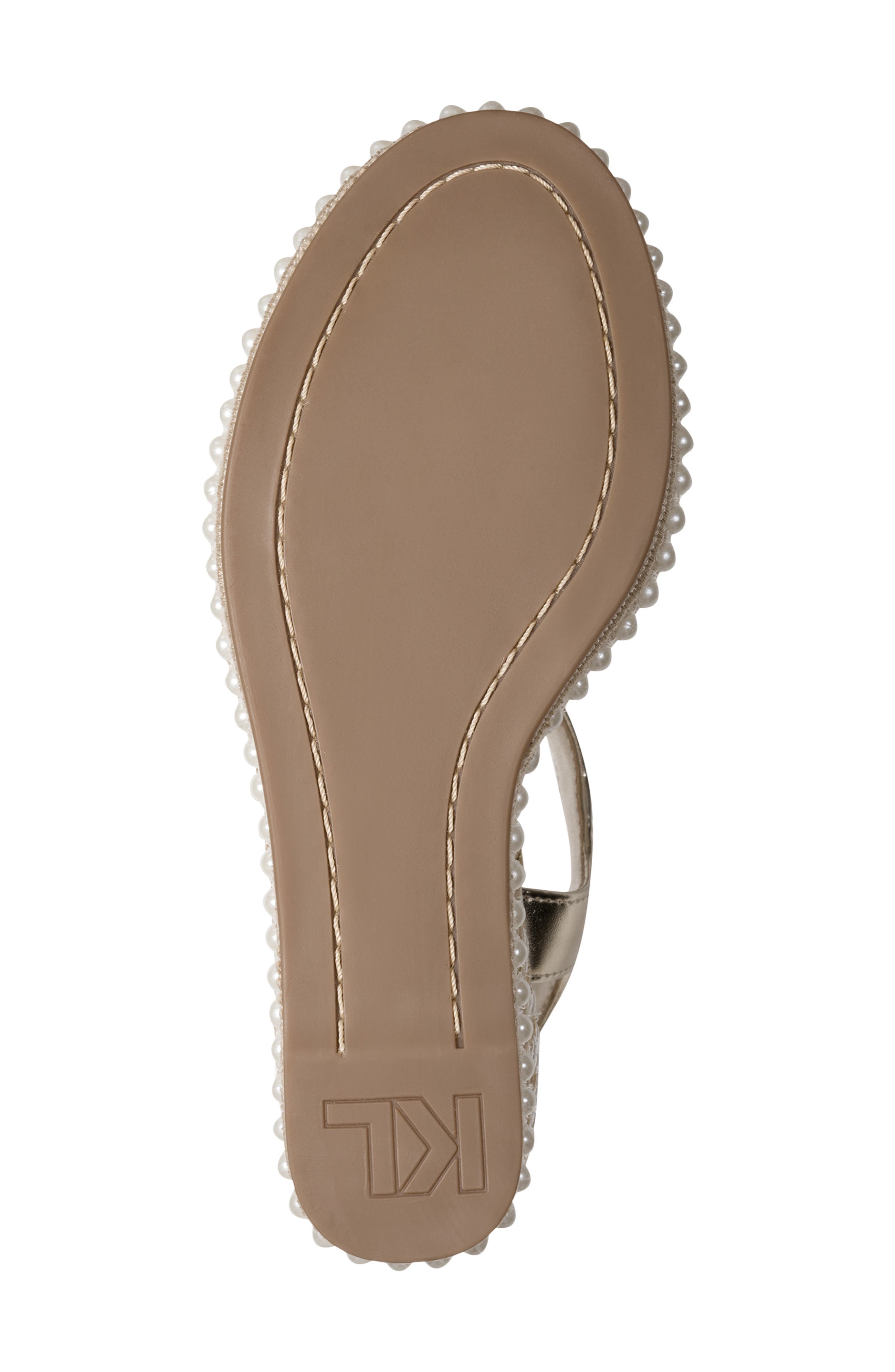 KARL LAGERFELD PARIS Calzona Espadrille Wedge Sandal, Alternate, color, White Gold