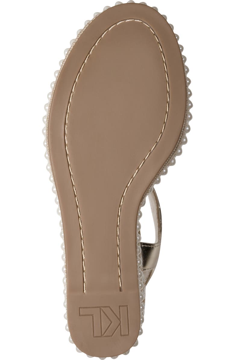 KARL LAGERFELD PARIS Calzona Espadrille Wedge Sandal, Alternate, color, White Gold