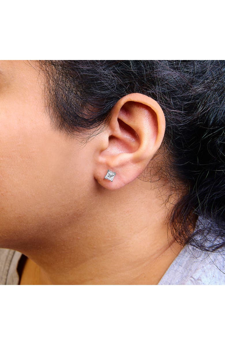 Haus of Brilliance 14K White Gold 1.0 Ct Princess Lab Grown Diamond Solitaire Stud Earrings, Alternate, color, White