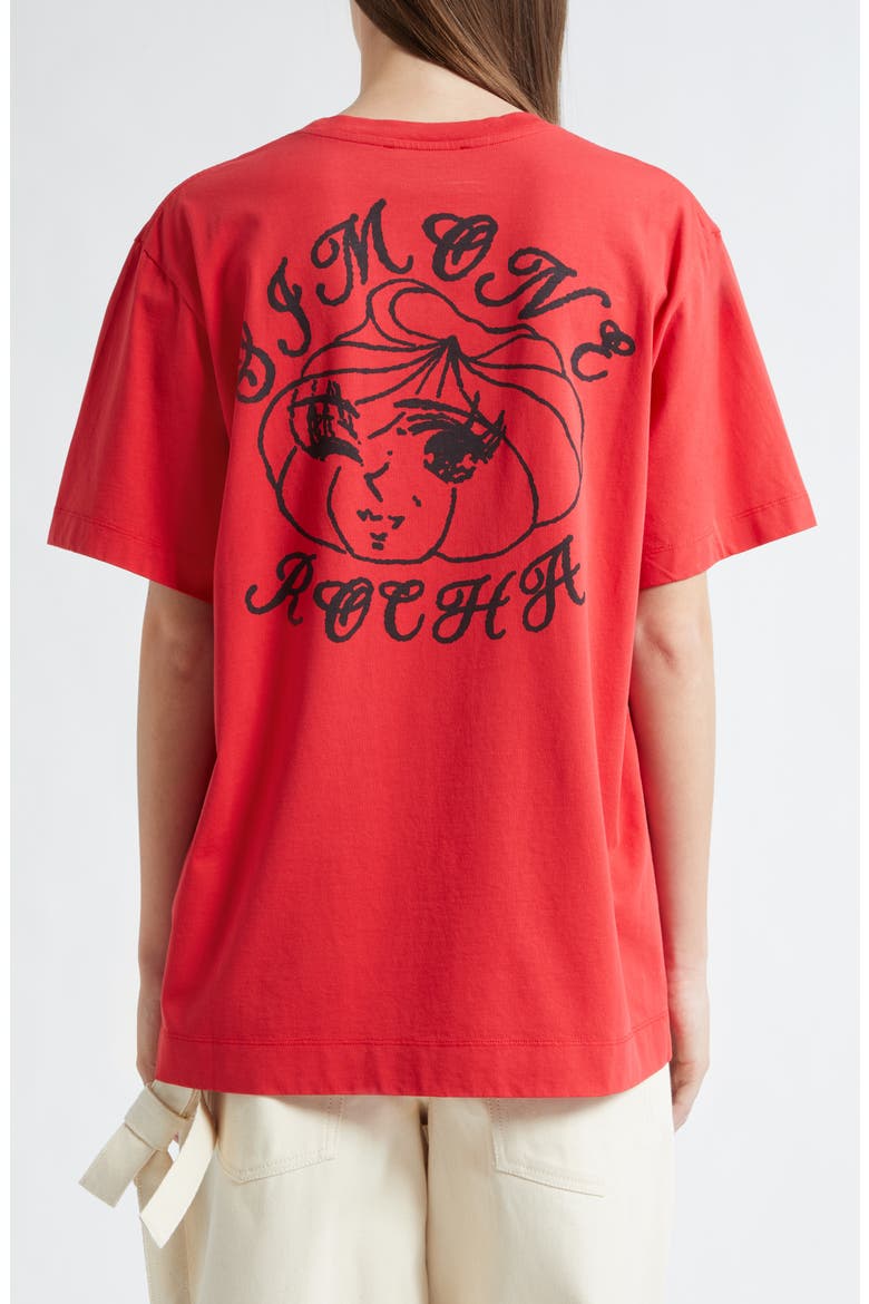 Dim Sum Logo Print T-Shirt, Alternate, color, RED/ BLACK