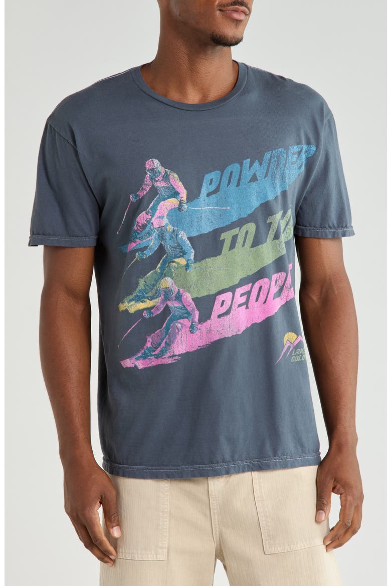 Powder To the People Cotton Graphic T-Shirt, Main, color, GRAPHITE