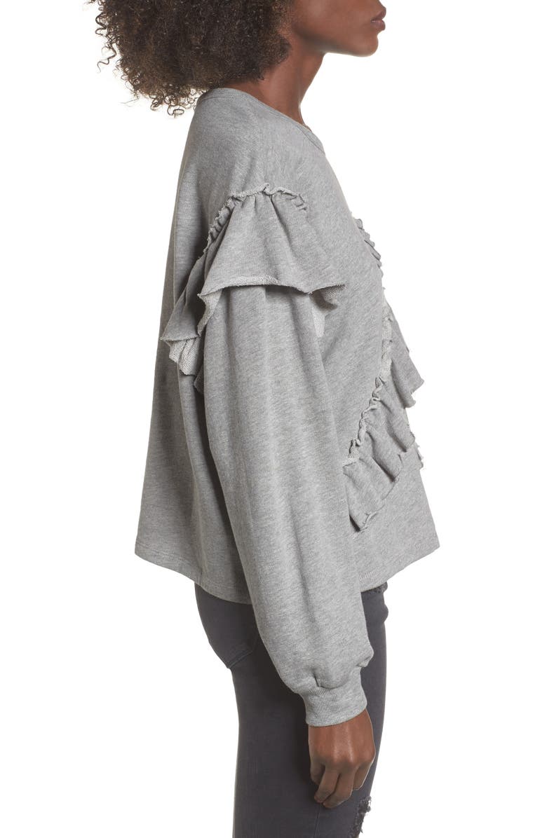 Elodie Asymmetric Ruffle Sweatshirt, Alternate, color, 