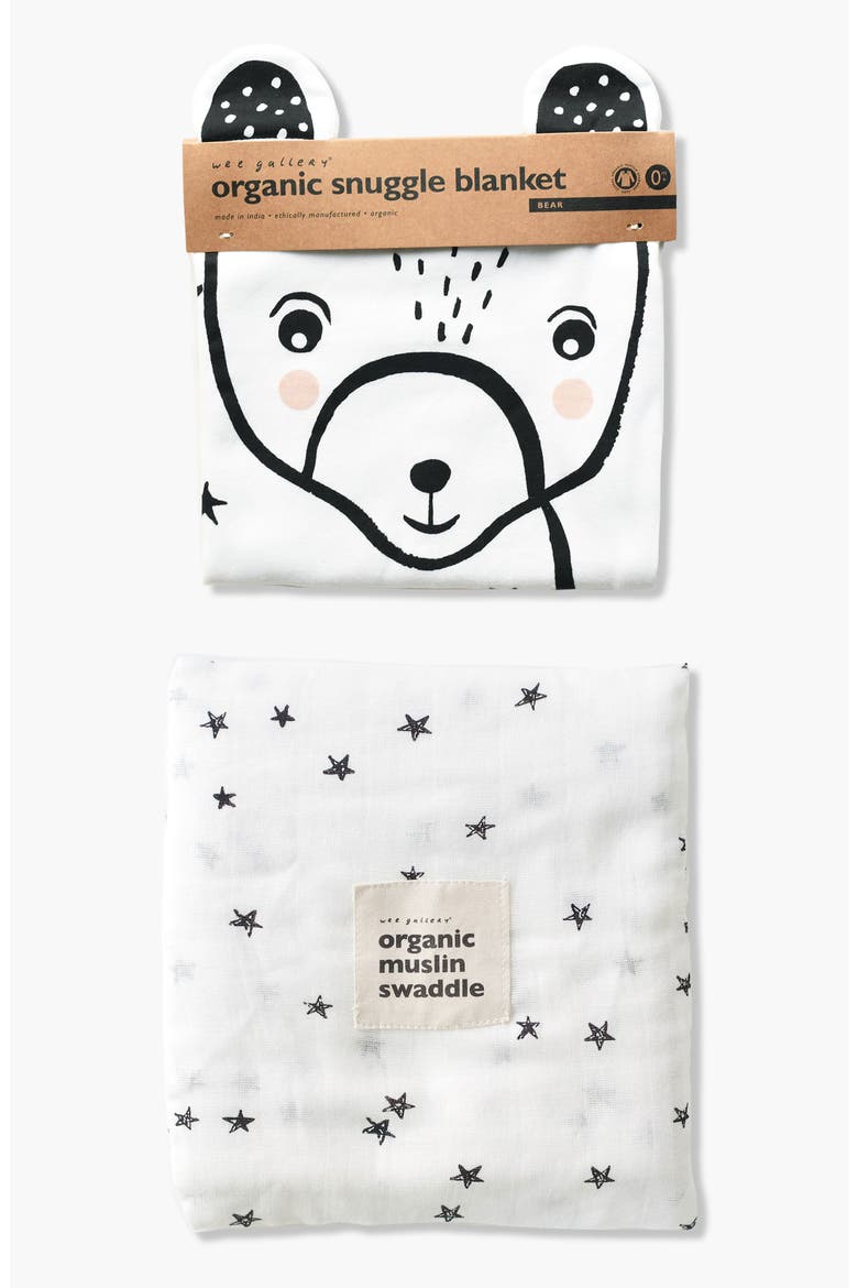 Stars Swaddle and Bear Snuggle Blanket Bundle, Main, color, Stars