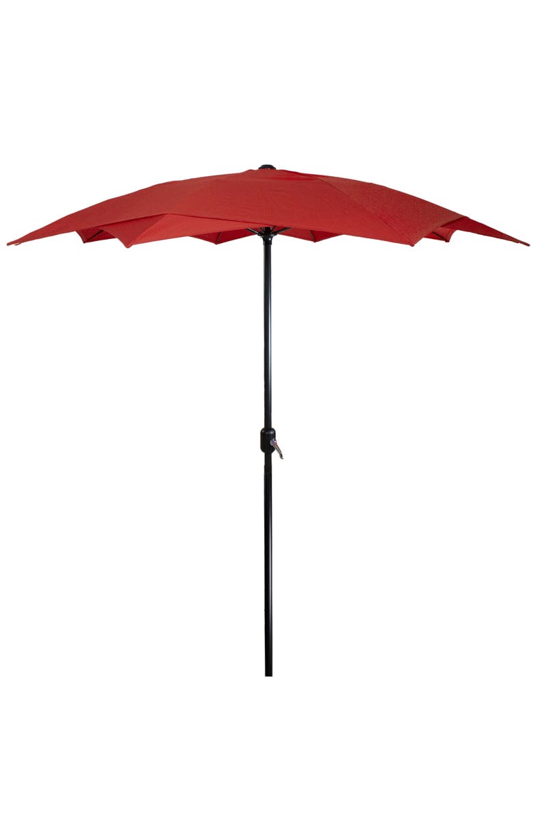 Northlight 8.85ft Outdoor Patio Lotus Umbrella with Hand Crank, Terracotta, Main, color, Orange