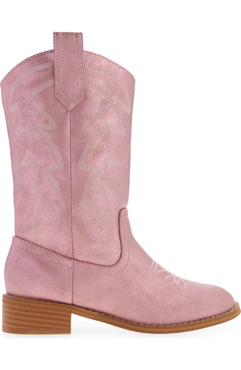 Nordstrom Kids' Haislee Western Boot, Alternate, color, Pink Metallic