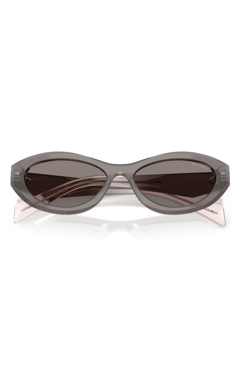 Prada Symbole 56mm Oval Sunglasses, Alternate, color, Grey / Dark Grey
