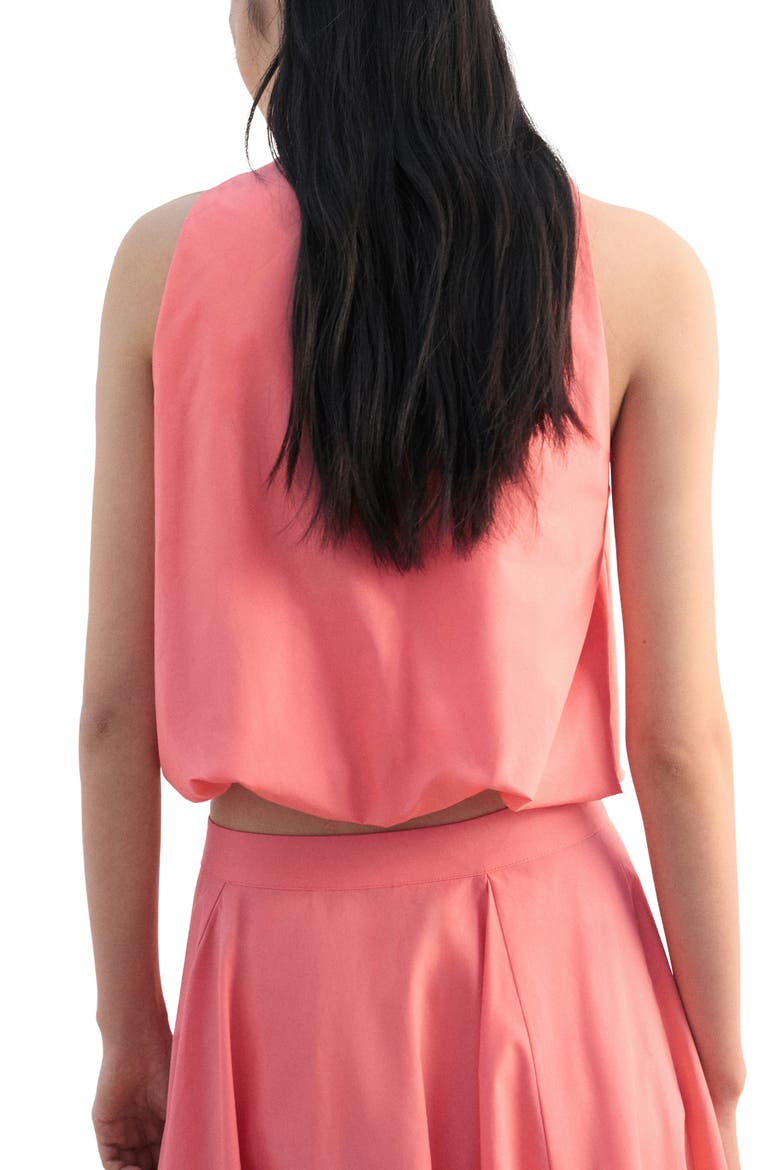 Bubble Hem Sleeveless Cotton Top, Alternate, color, CORAL RED