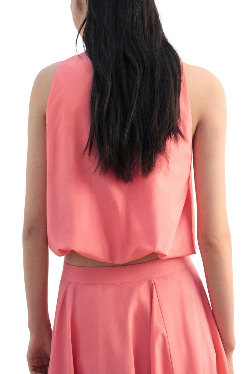 MANGO Bubble Hem Sleeveless Cotton Top, Alternate, color, Coral Red
