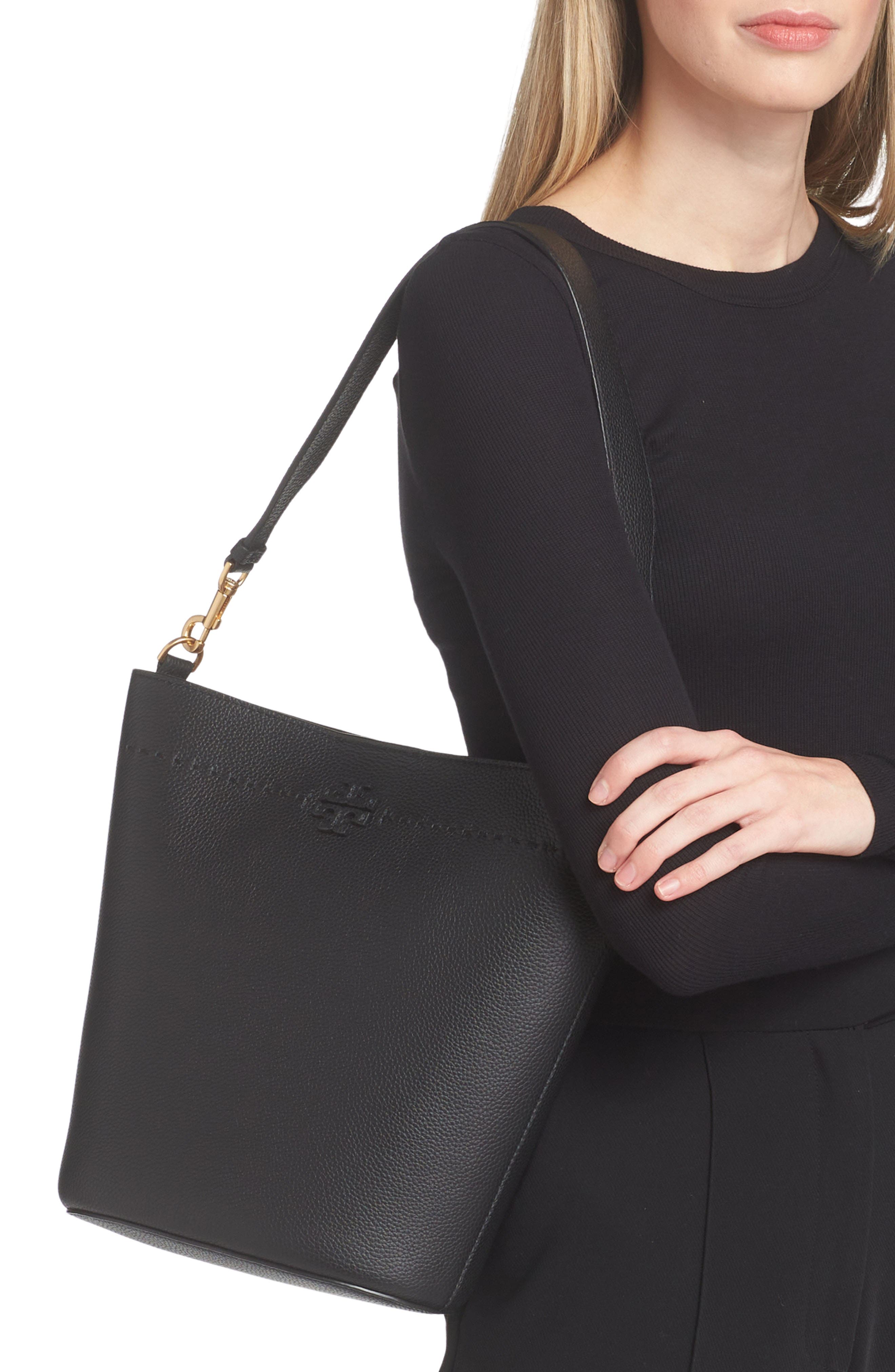 Tory Burch McGraw Leather Bucket Bag, Alternate, color, 