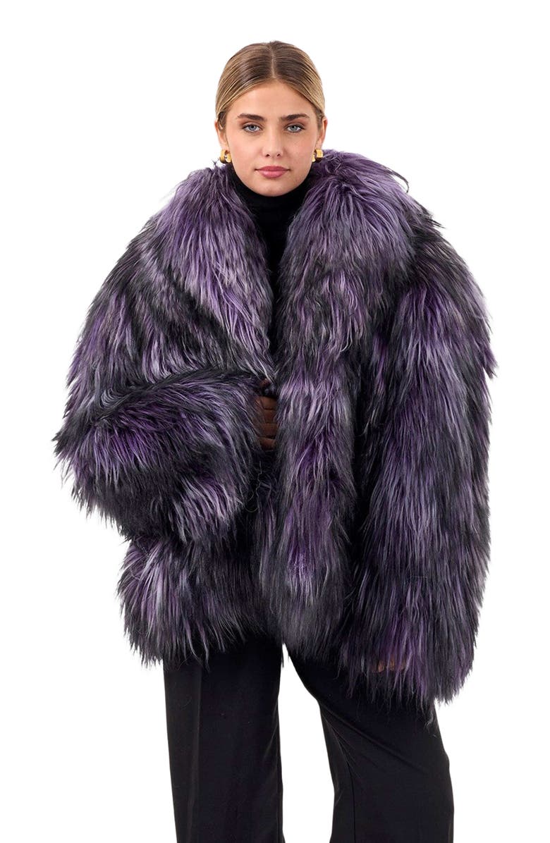 GORSKI Collared Goat Jacket, Main, color, Purple