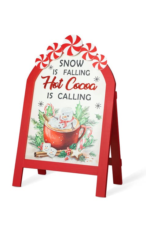 Christmas Wooden Easel Porch Sign