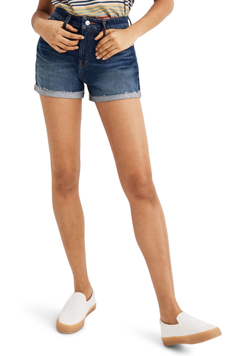 Madewell Curvy High Waist Denim Shorts, Main, color,