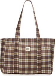 Damson Madder Check Tote Bag