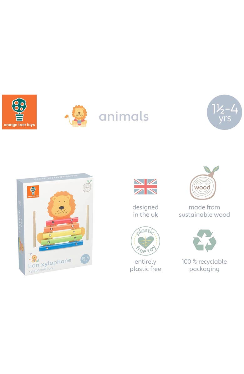 ORANGE TREE TOYS Xylophone Lion Toy Musical Instruments, 3 Pieces, Alternate, color, Multicolored