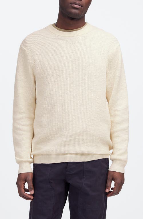 Madewell Waffle-knit Crewneck Sweater In Vintage Ivory