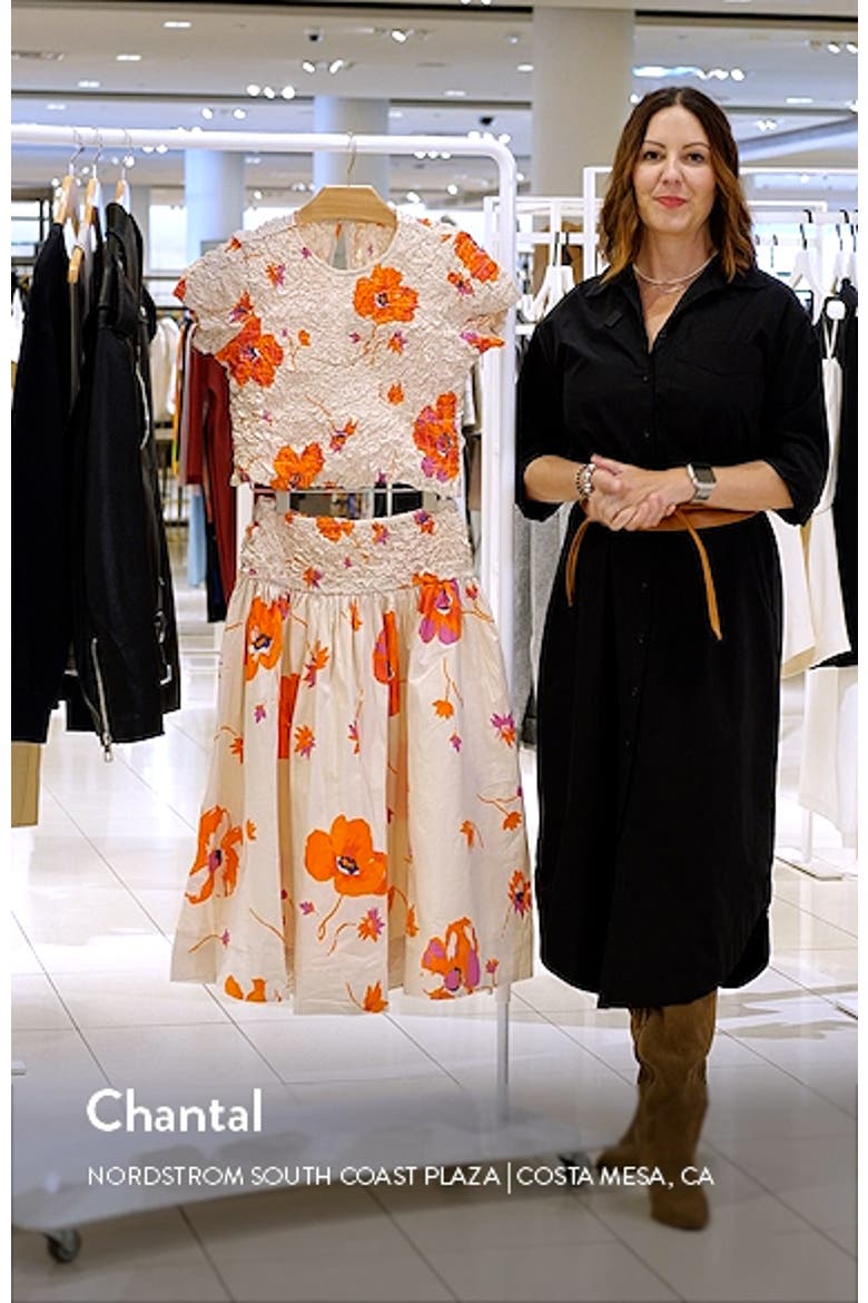 Carino Floral Two-Piece Stretch Cotton Crop Top & Midi Skirt video