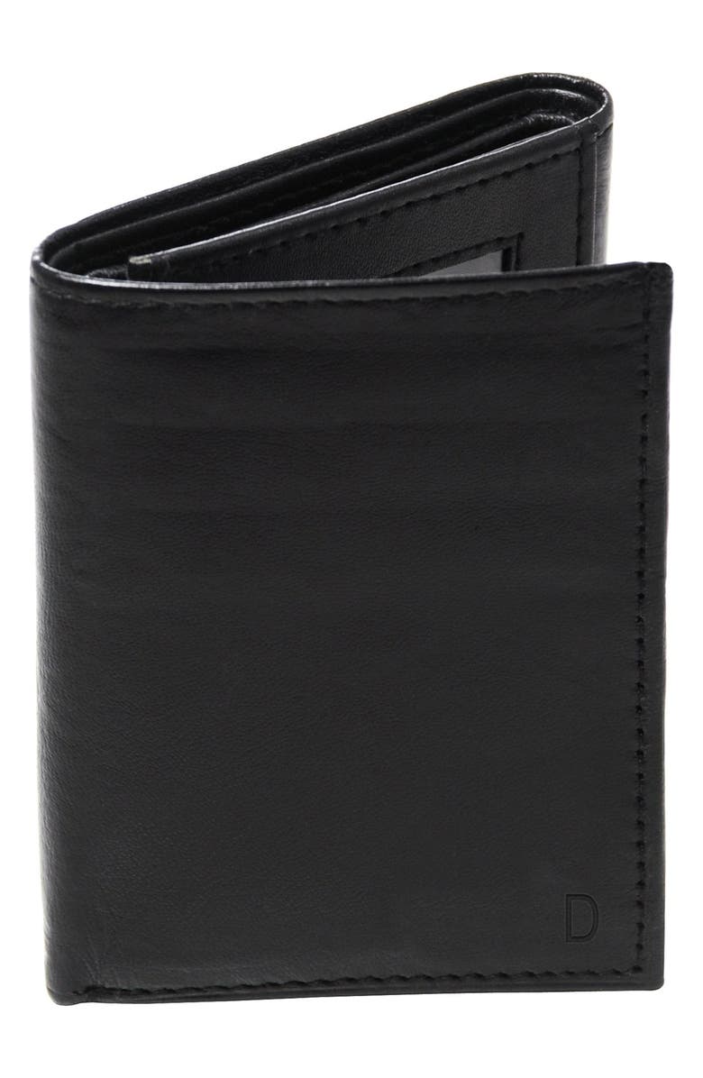 Cathy's Concepts 'Oxford' Monogram Leather Trifold Wallet, Main, color,