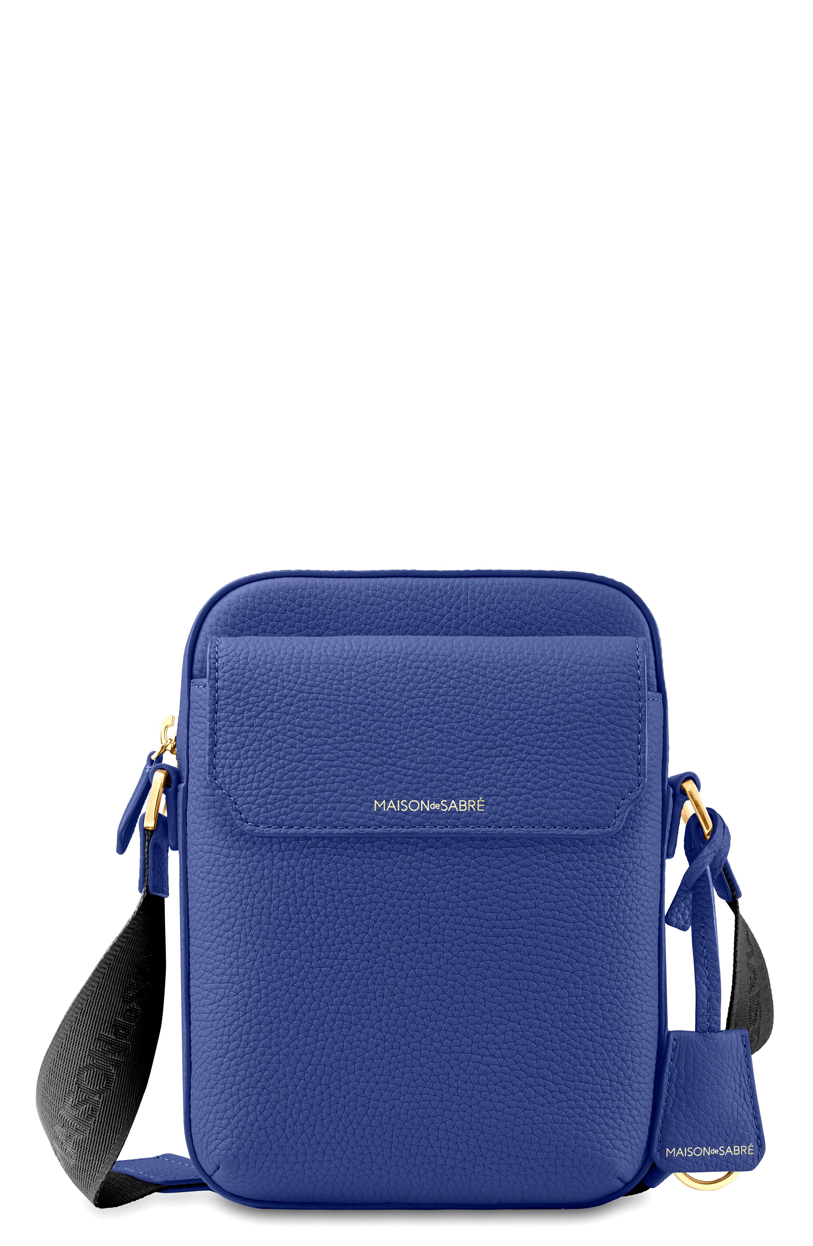 Small Leather Messenger Bag, Main, color, Lapis Blue