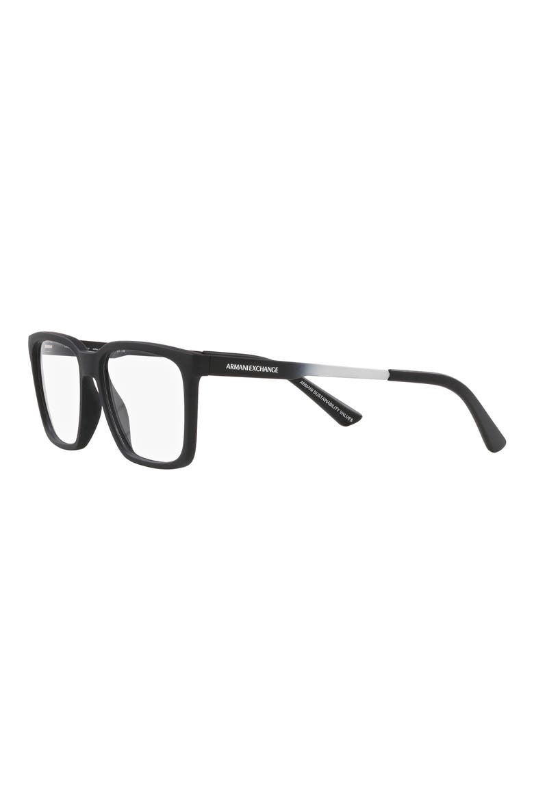 55mm Rectangular Optical Glasses, Alternate, color, MATTE BLACK
