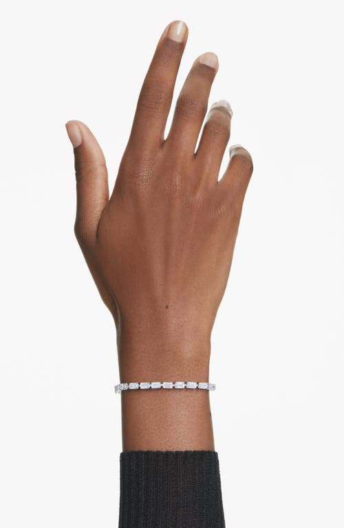Swarovski Matrix Octagon Crystal Bracelet In White Gold