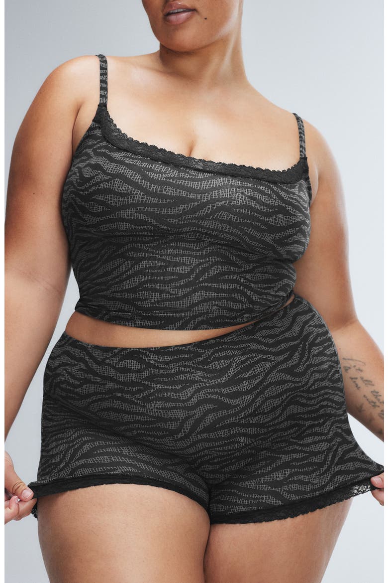 Snug Hug Sleep Camisole, Alternate, color, BLACK CAVIAR TIGER STRIPE TEXT
