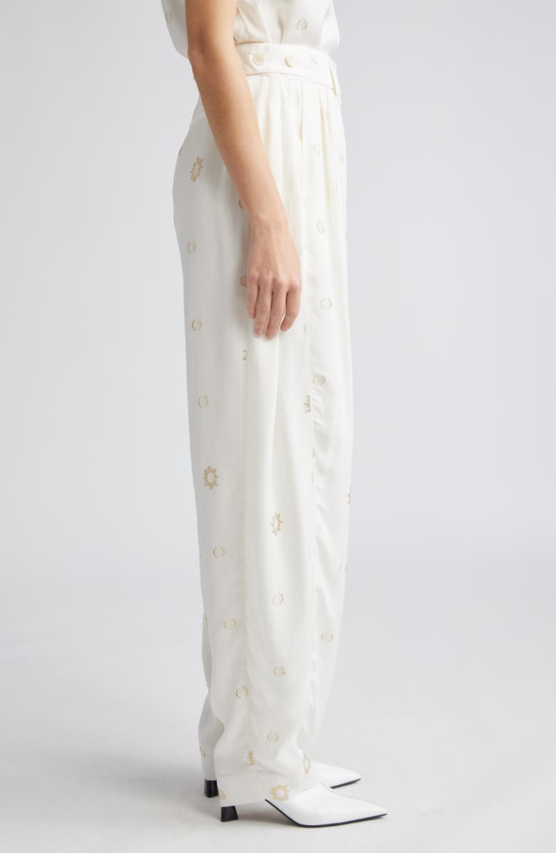 Stella McCartney Foil Dot Banana Leg Trousers, Alternate, color, 