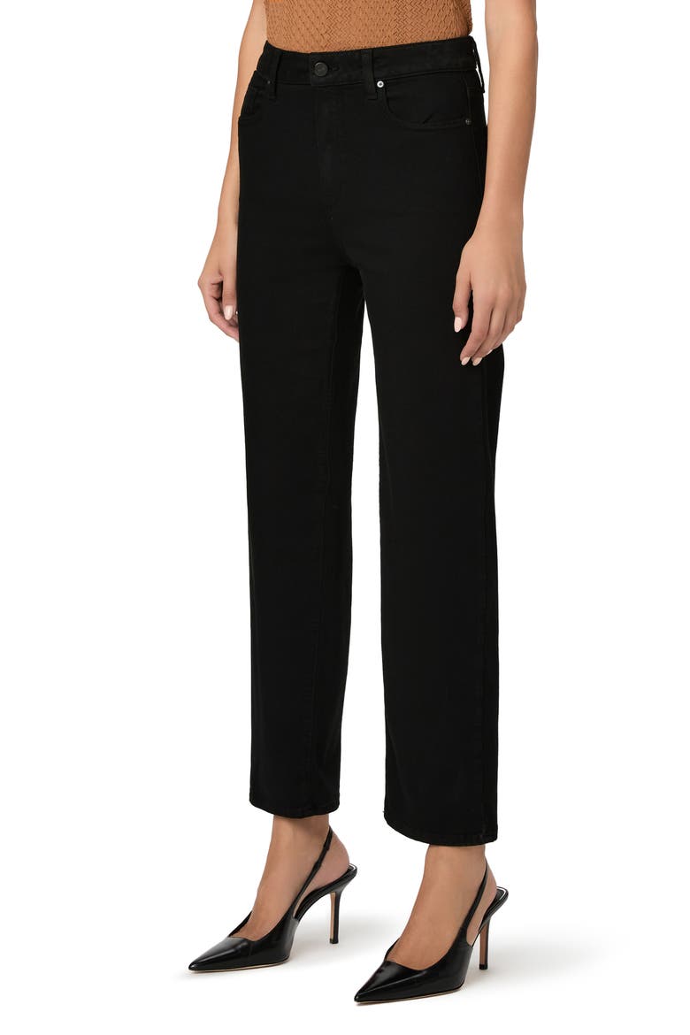 Stevie High Waist Ankle Straight Leg Jeans, Alternate, color, BLACK SHADOW
