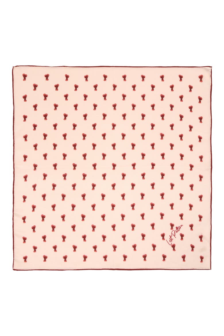 Twin Hearts Silk Bandana, Alternate, color, BLUSH