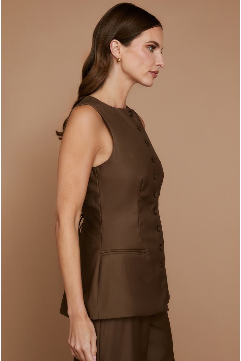 Tailored Waistcoat, Alternate, color, Chocolate