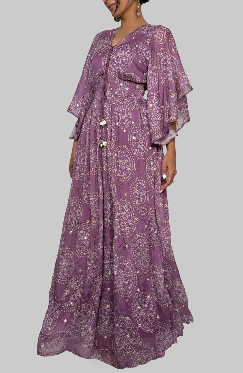 holiCHIC Melanie Tassel Cover-Up Maxi Dress, Alternate, color, Purple