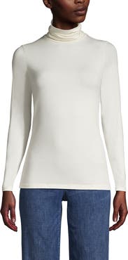 Lands' End Lightweight Jersey Skimming Long Sleeve Turtleneck