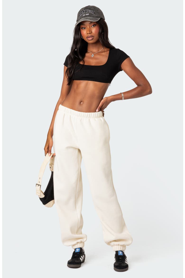 Clark Oversize Cotton Blend Sweatpants, Alternate, color, CREAM