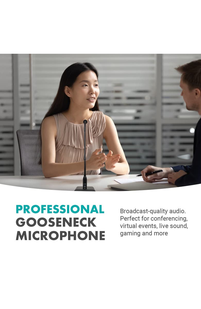 MOVO GM-5 USB Gooseneck Microphone for Computers, Alternate, color, Black